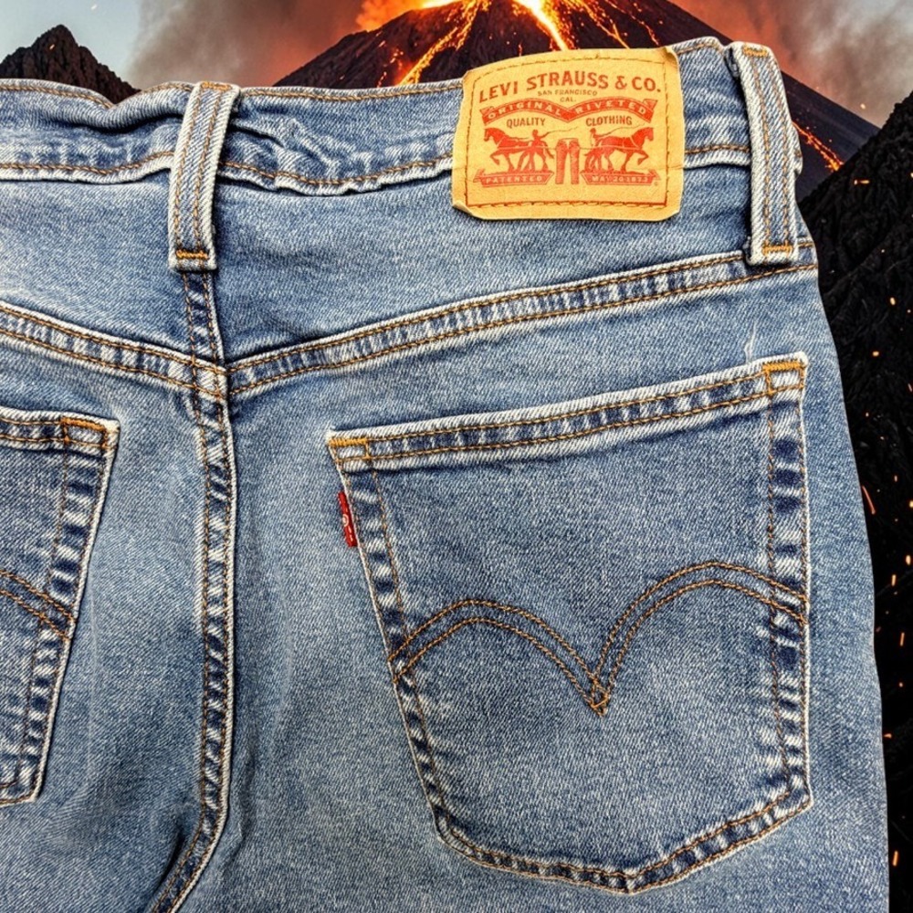 Levis Wedgie Straight Jeans W29 L26 Medium Wash High Rise Button Fly 34964-0218